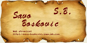 Savo Bošković vizit kartica